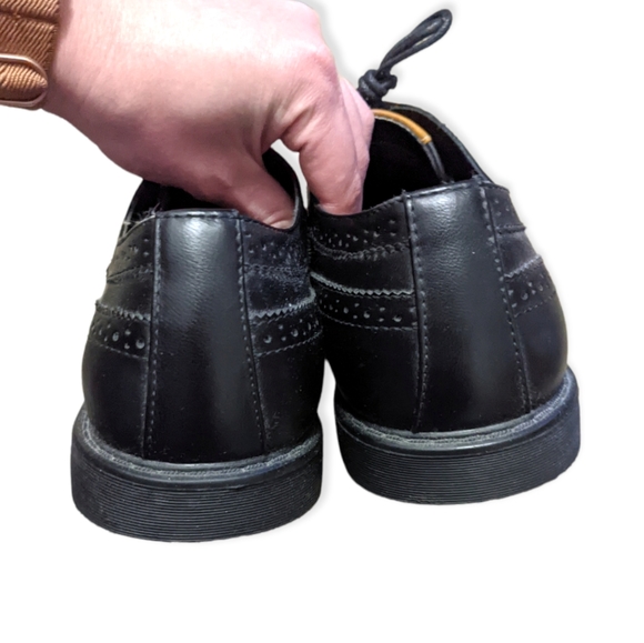 Black Faux Leather Wingtips - Picture 2 of 5